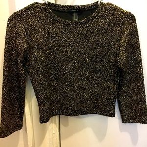 Gold and Black Crop Top